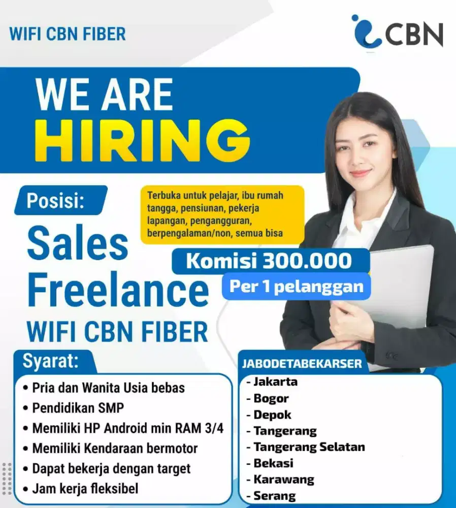 Sales Freelance WiFi CBN Fiber