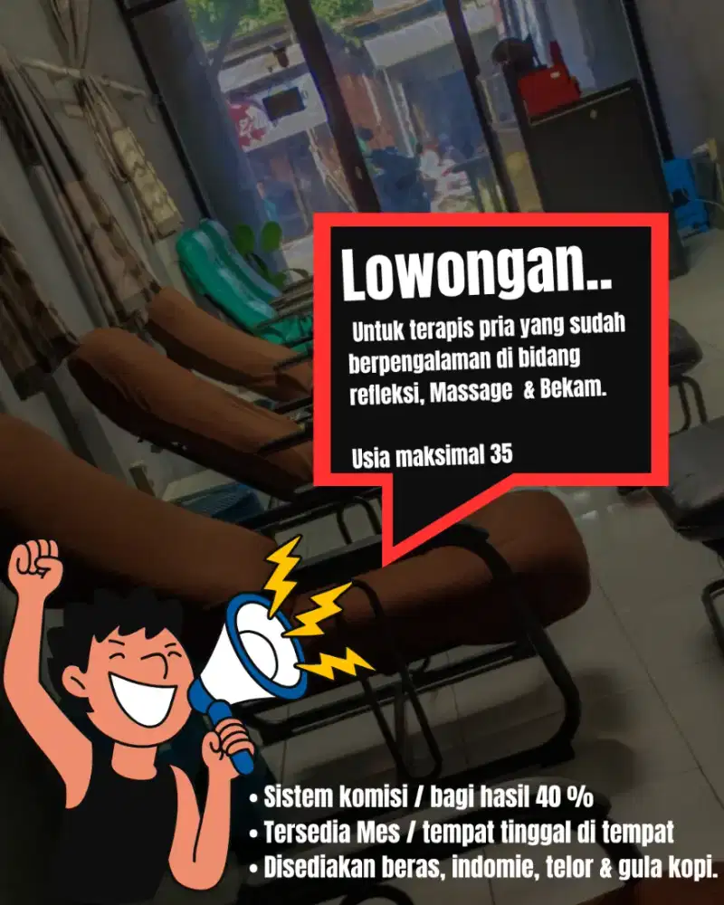Lowongan terapis pria