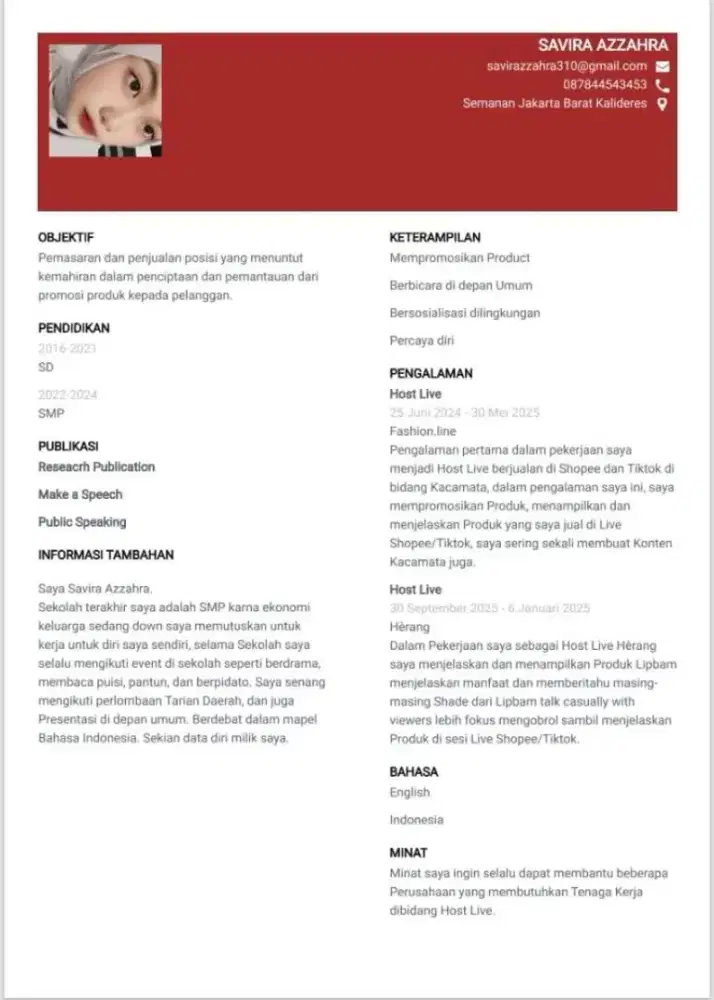 Freelance/Part time live temen2 :) aku siap ngisi buat wktu luang