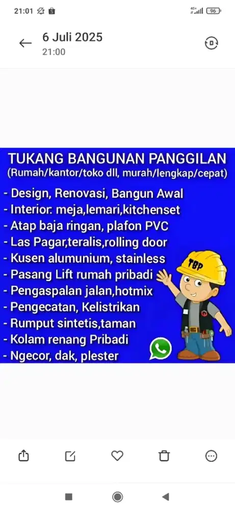Tukang bangunan borongan bongkar pasang bangun renov rumah ruko kantor