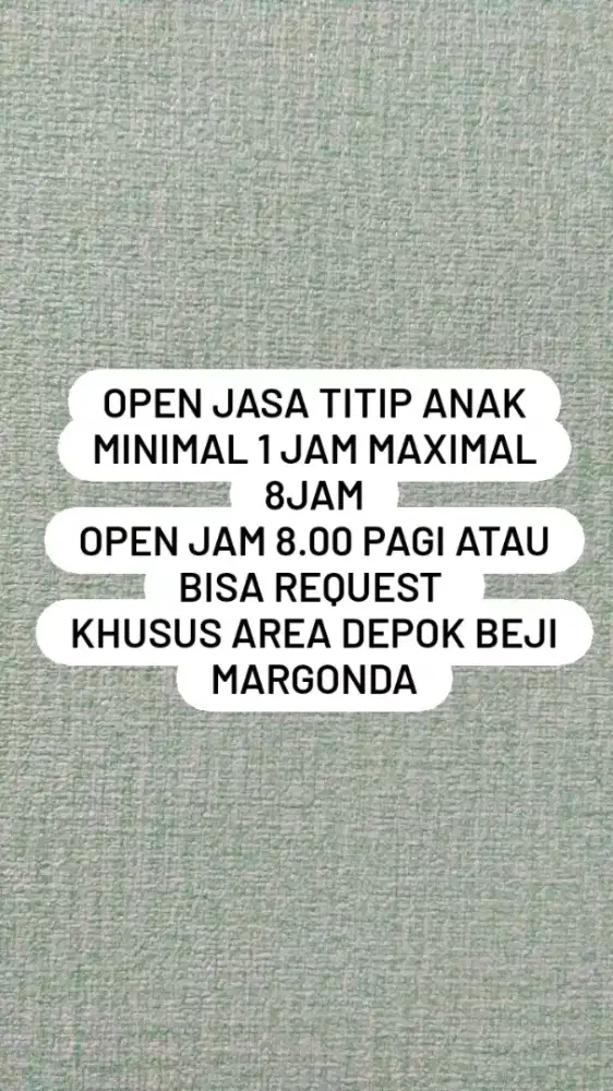 jasa penitipan anak hitungan jam