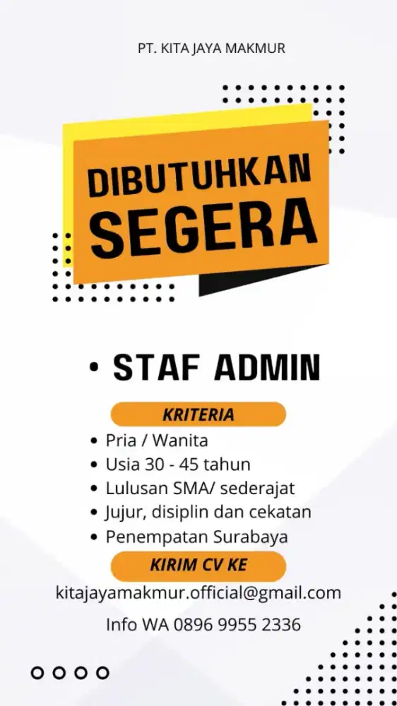 Lowongan kerja baru di Surabaya