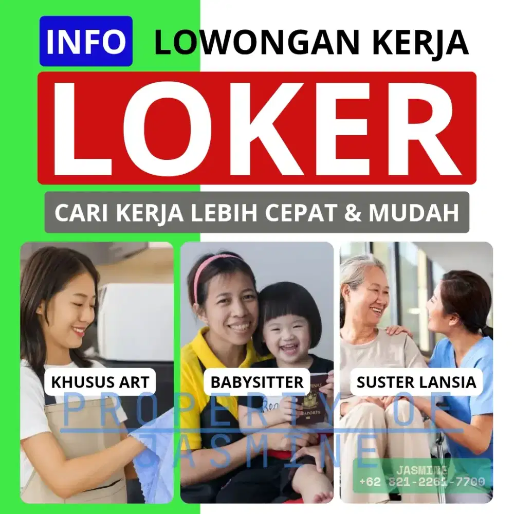 Lowongan kerja wanita art, babysitter, suster lansia