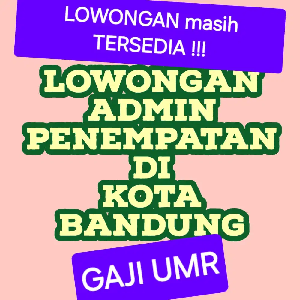 Dibutuhkan beberapa orang ADMIN wanita