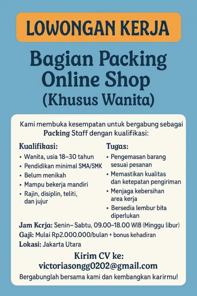 Bagian Packing OLSHOP