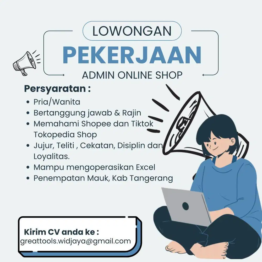 lowongan kerja admin online shop