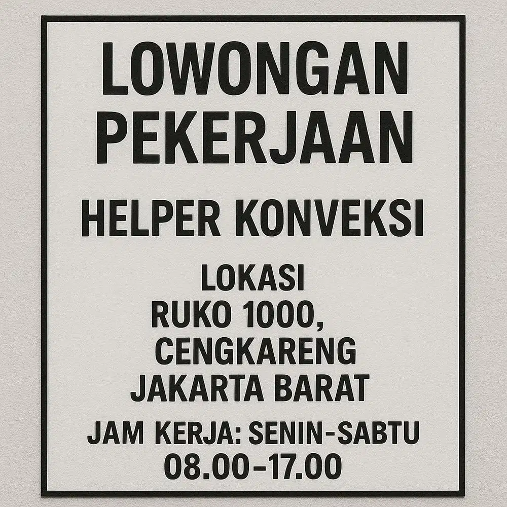 Loker Setrika Uap (Gas) / Helper Konveksi