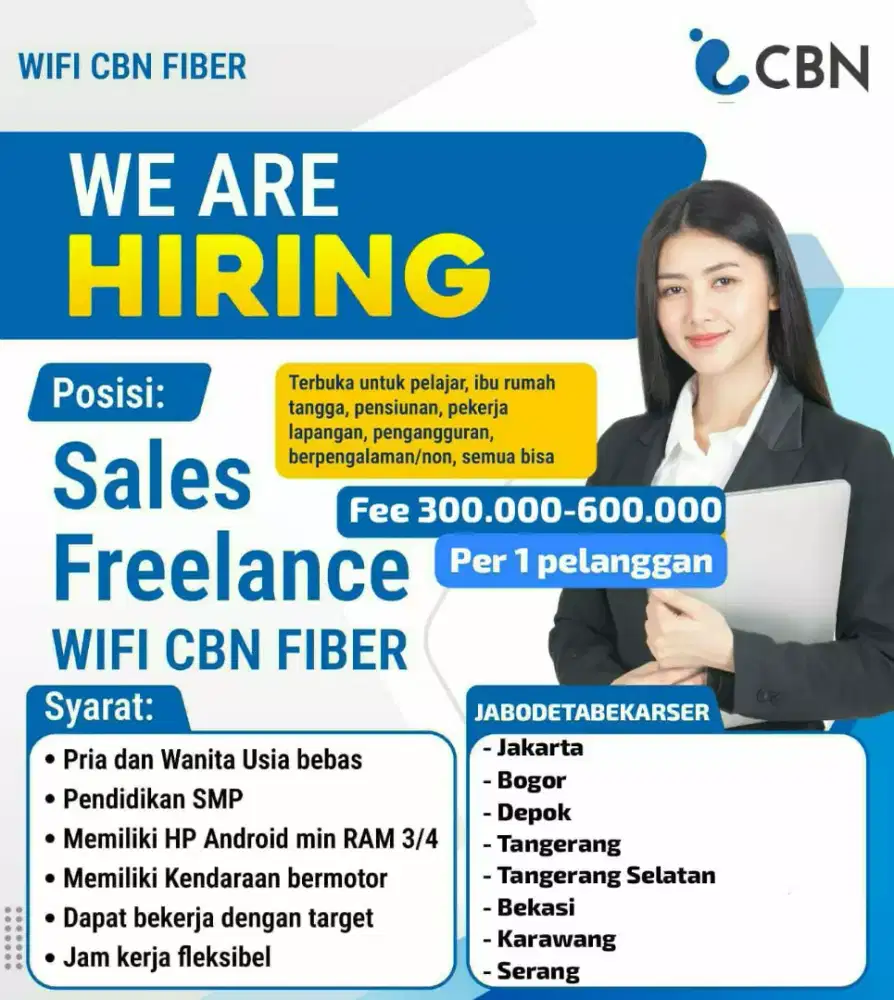 Sales Freelance WiFi CBN Fiber