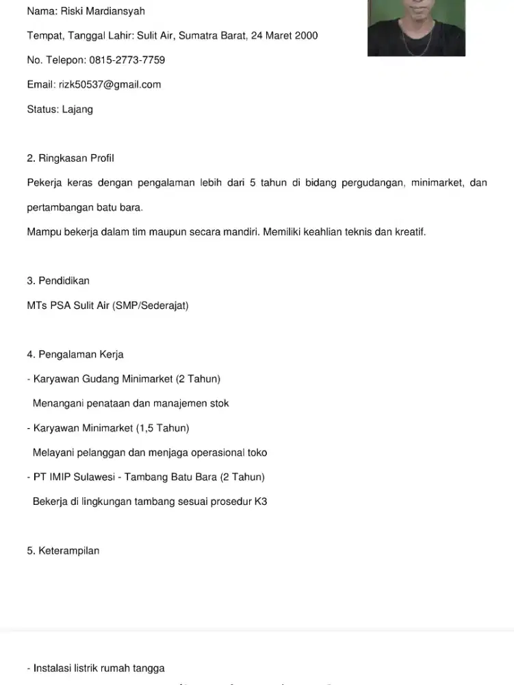 Butuh pekerjaan,cuma modal KTP