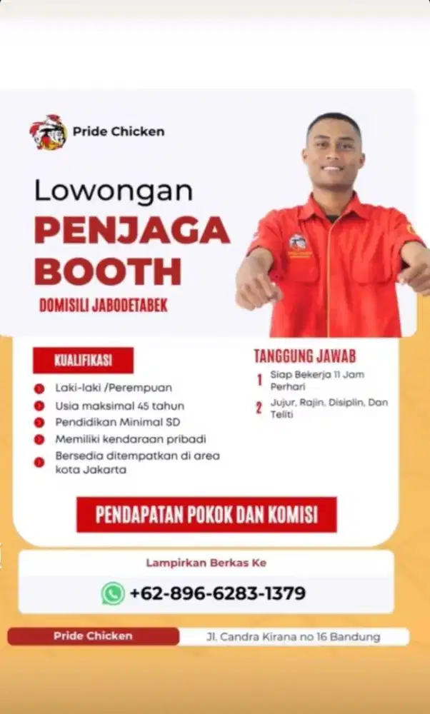 Loker Penjaga Booth Pride Chicken
