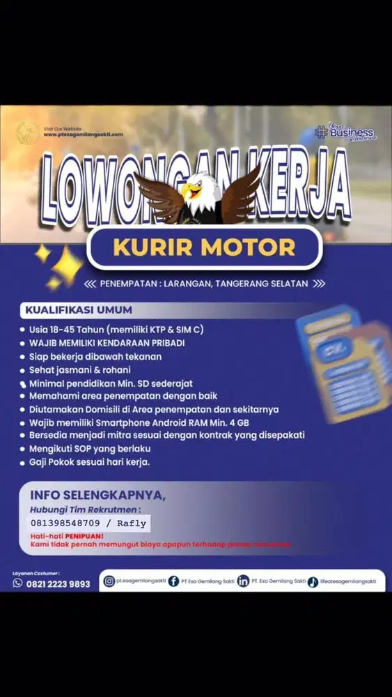 Lowongan Kerja Kurir/Sprinter J&T