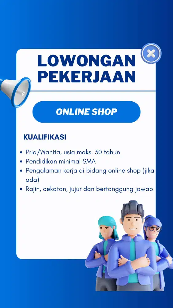 Dibutuhkan Karyawan Packing & Operasional Online Shop