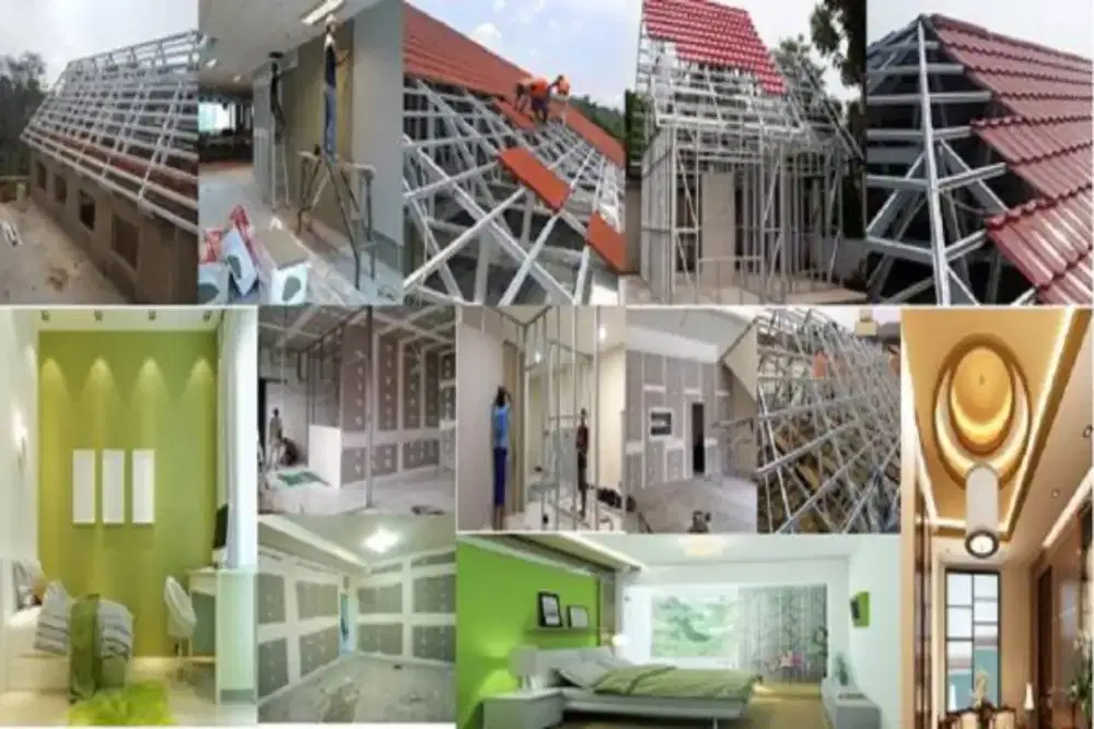 Tukang perbaikan atap bocor renovasi pasang baja ringan plafon PVC GRC