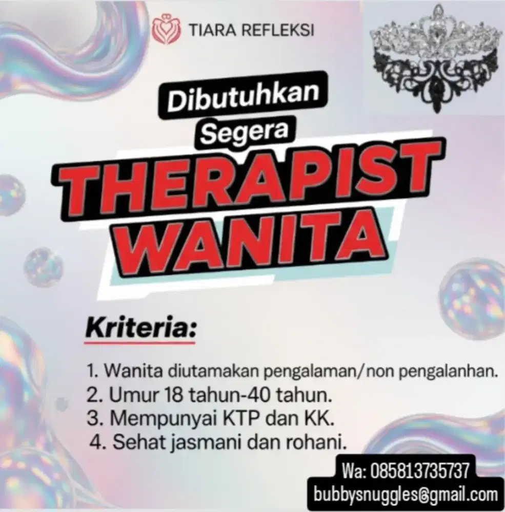 Lowongan Therapist Wanita
