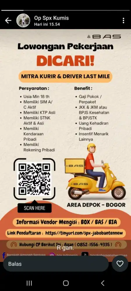 lowongan kerja driver paket