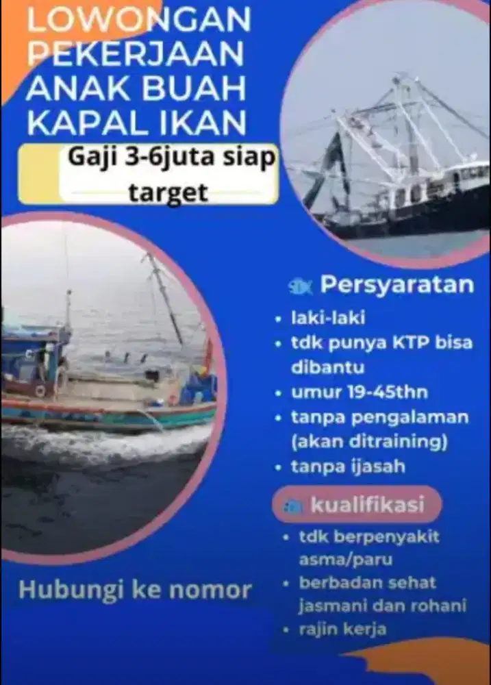 ABK kapal butuh secepatnya