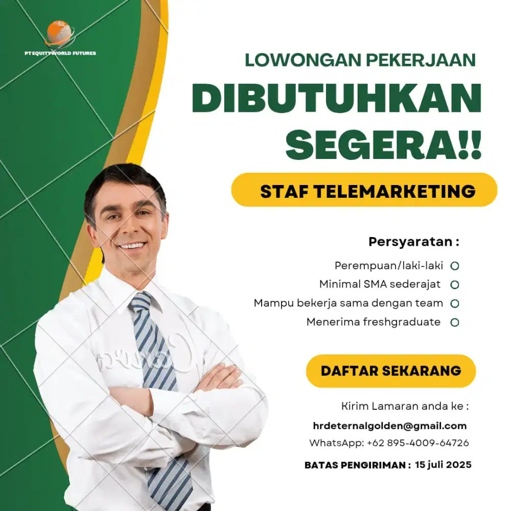 DIBUTUHKAN KARYAWAN TELEMARKETING PERKANTORAN