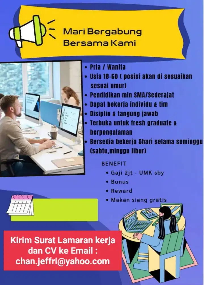 Lowongan kerja Admin Staf