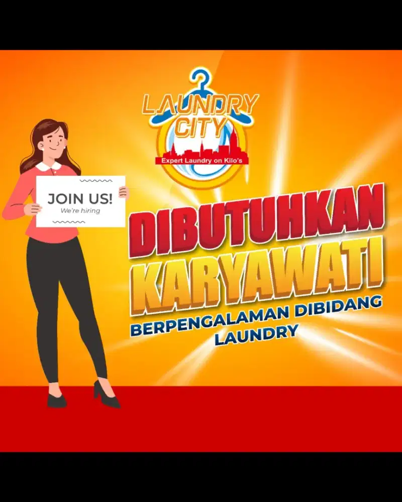 Lowongan Karyawan bagian Setrika dan Kurir Laundry