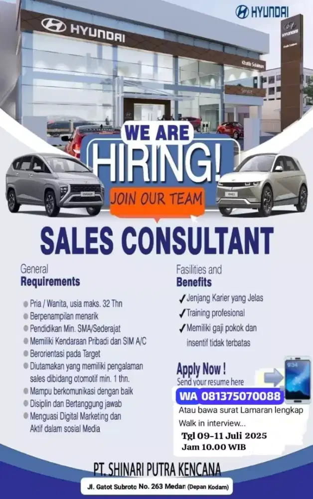 Lowongan kerja Sales Consultant