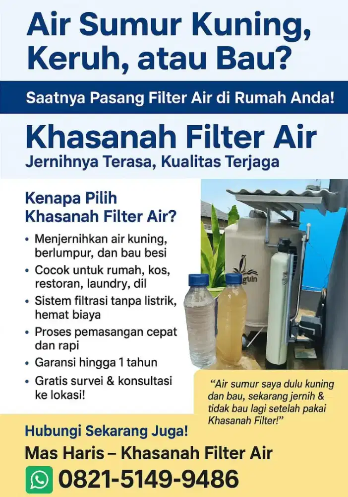 Jual Filter Air & Media Lengkap - Siap Pasang di Rumah Anda!