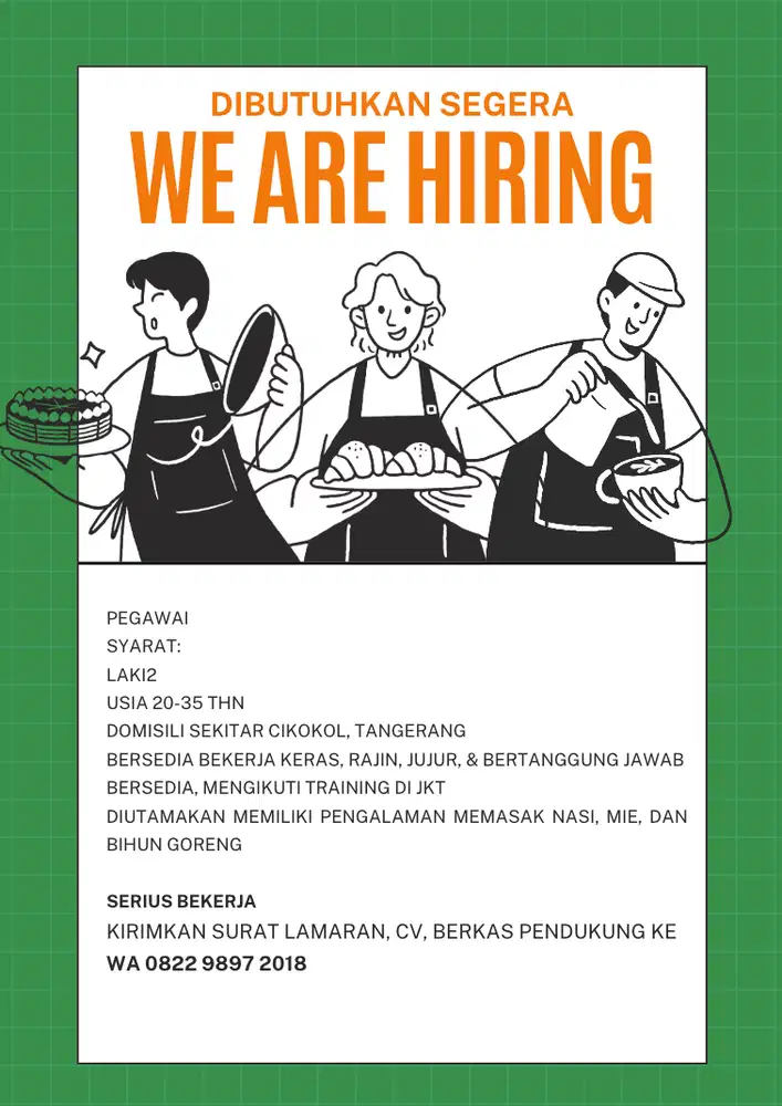 LOWONGAN KERJA JURU MASAK