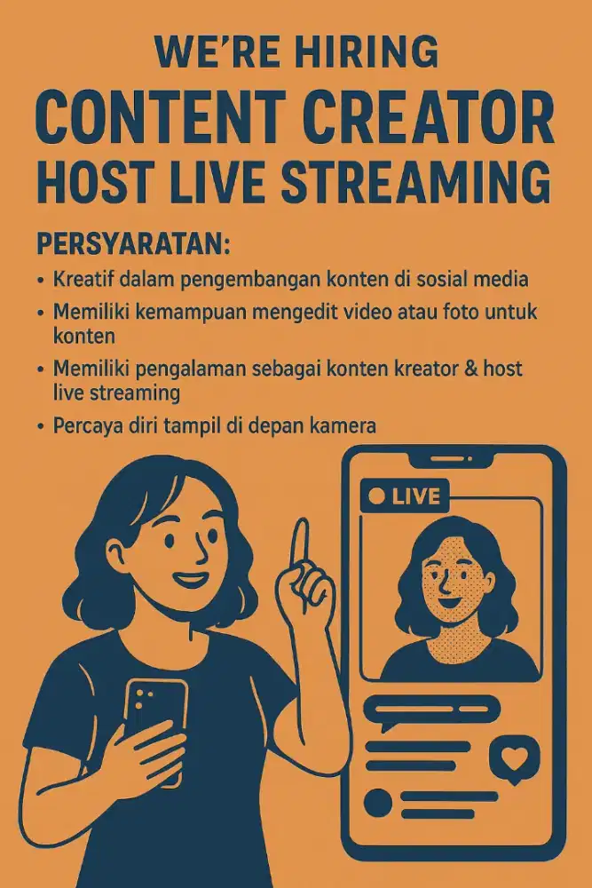 Host Live Streaming & Content Creator (Wanita) 