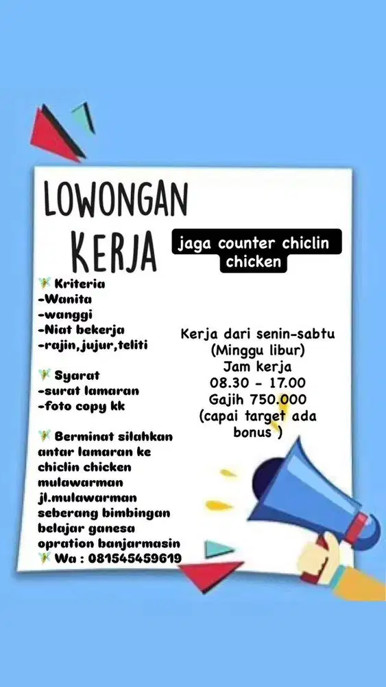 Jaga counter chiclin chiken