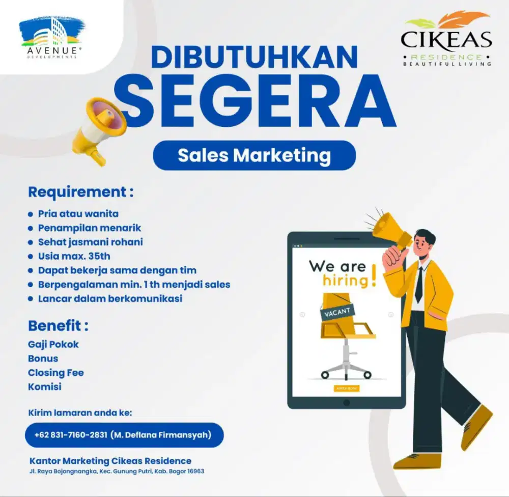Sales properti perumahan Cikeas residence