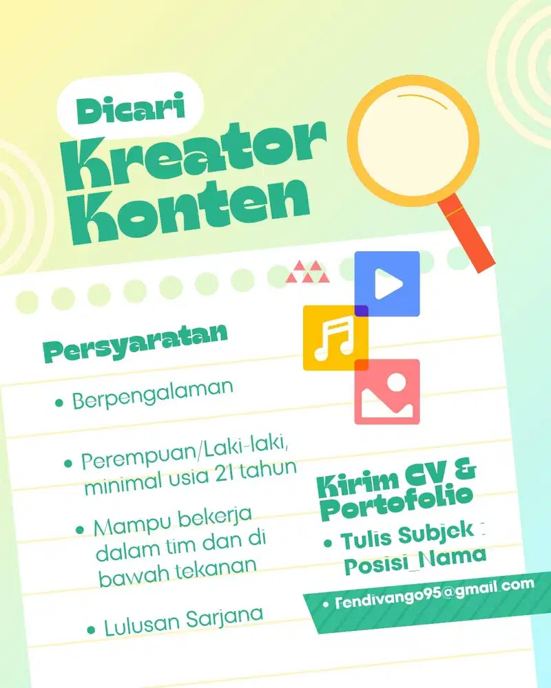 Dicari conten creator profesional
