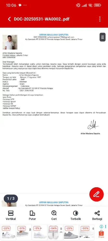 Mencari lowongan pekerjaan