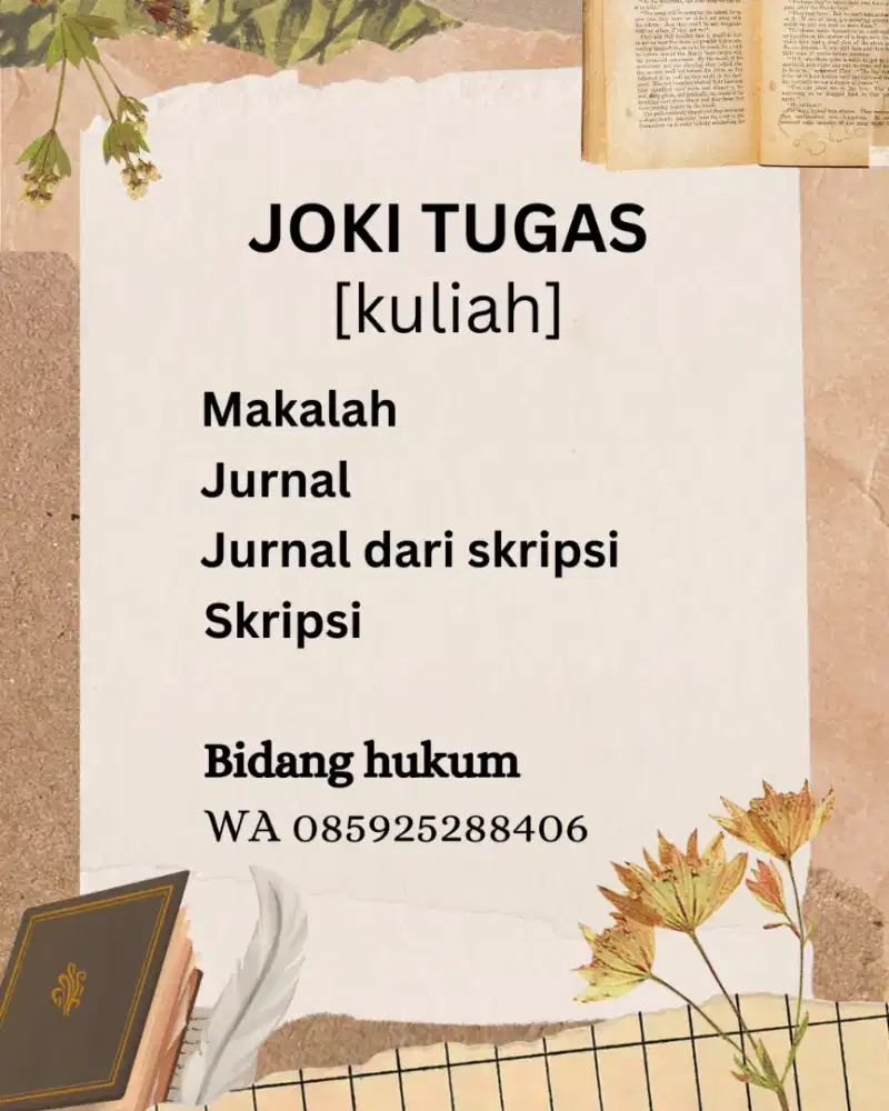 Jasa pengerjaan tugas kuliah dan skripsi bidang hukum