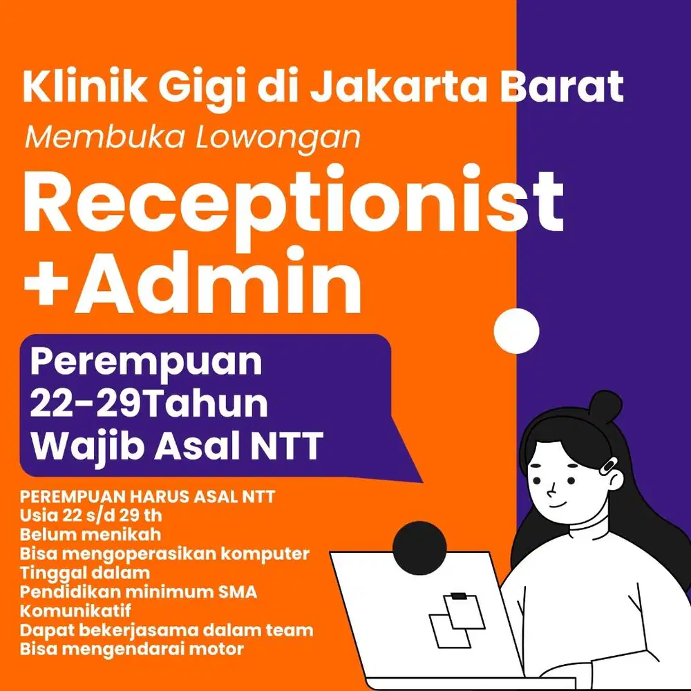 RECEPTIONIST & ADMIN ASAL NTT