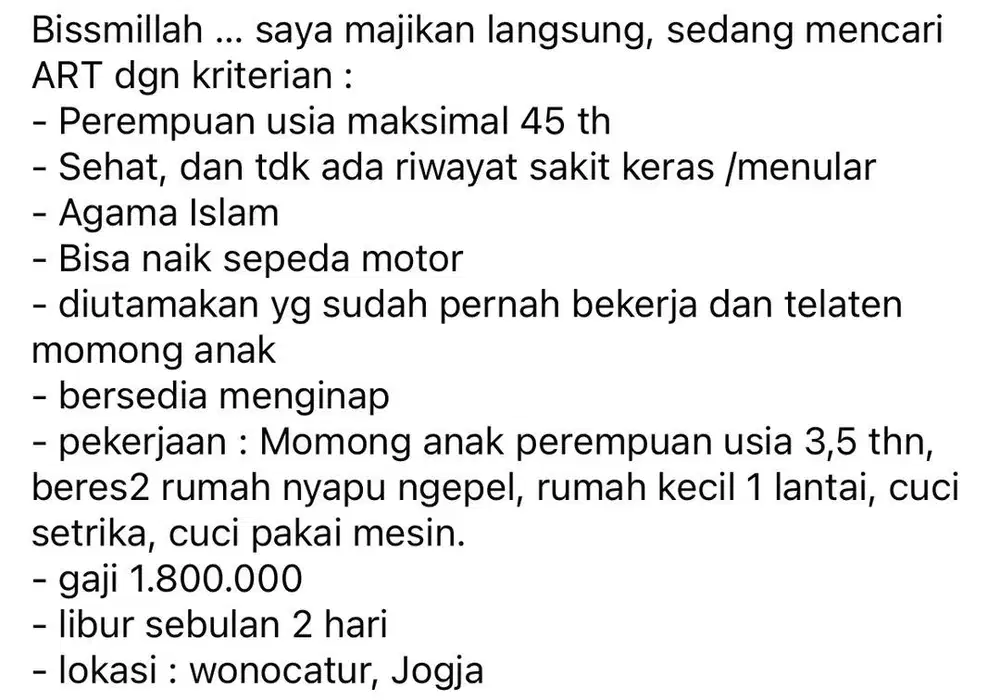 Dibutuhkan ART dan Momong