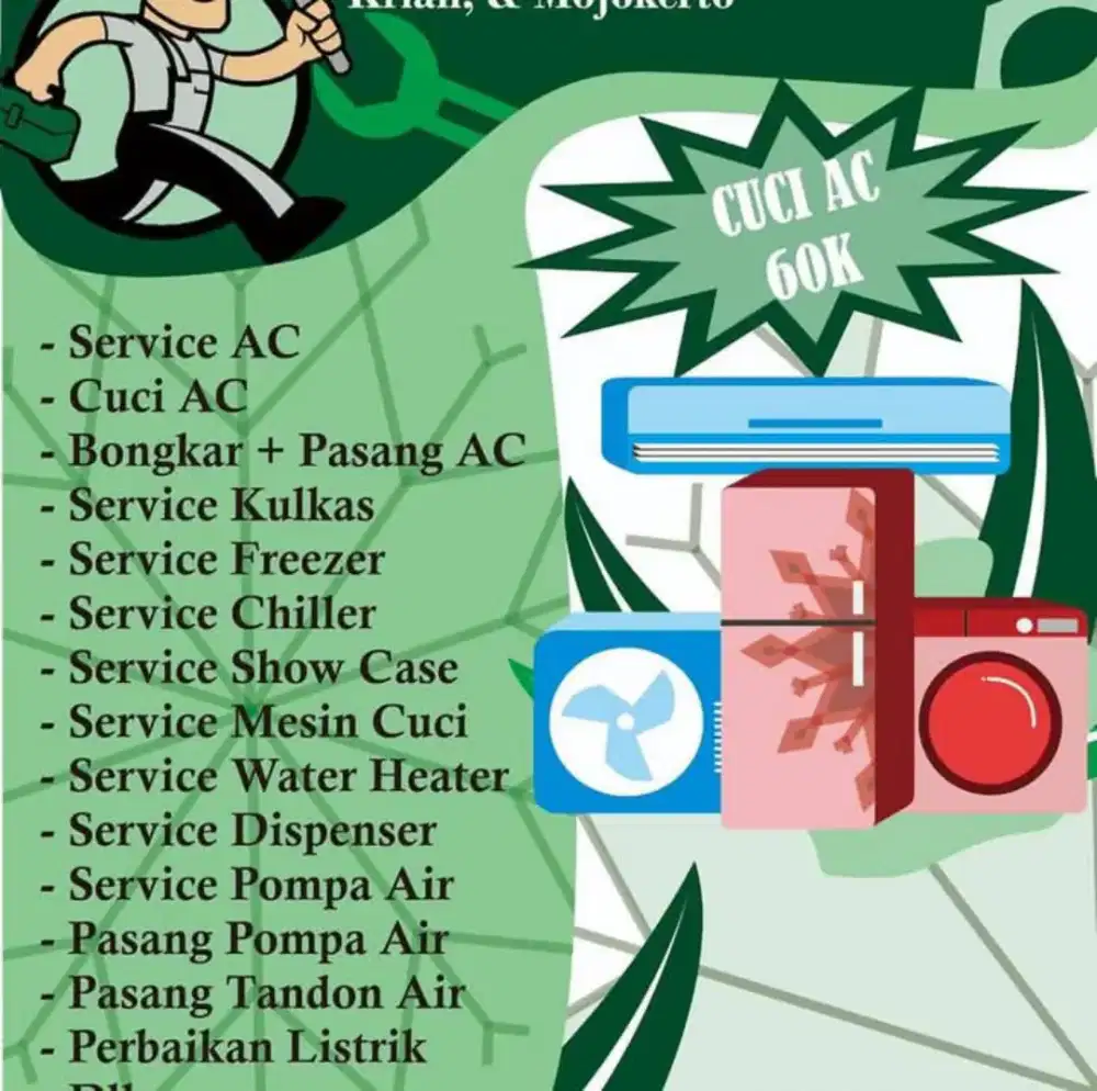 SERVICE POMPA AIR - AC - INSTALASI TANDON -  WATER HEATER - FILTER