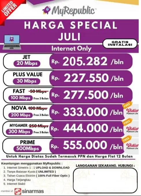 Promo Pasang Internet MyRepublic Semarang