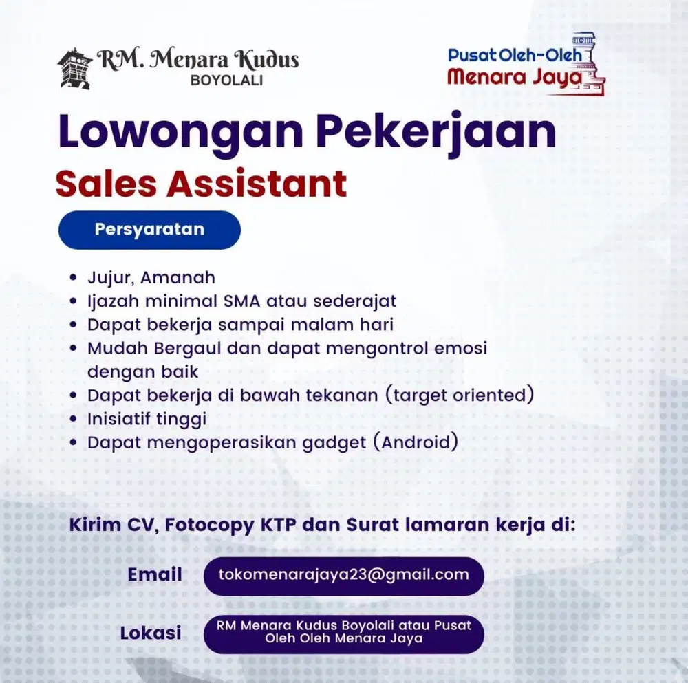 Sales assistant