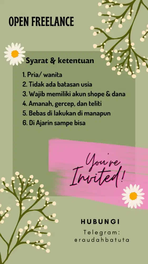 Open member untuk freelance