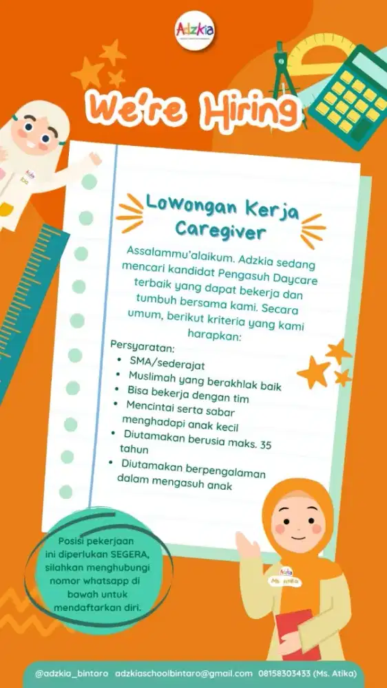 lowongan kerja cargiver