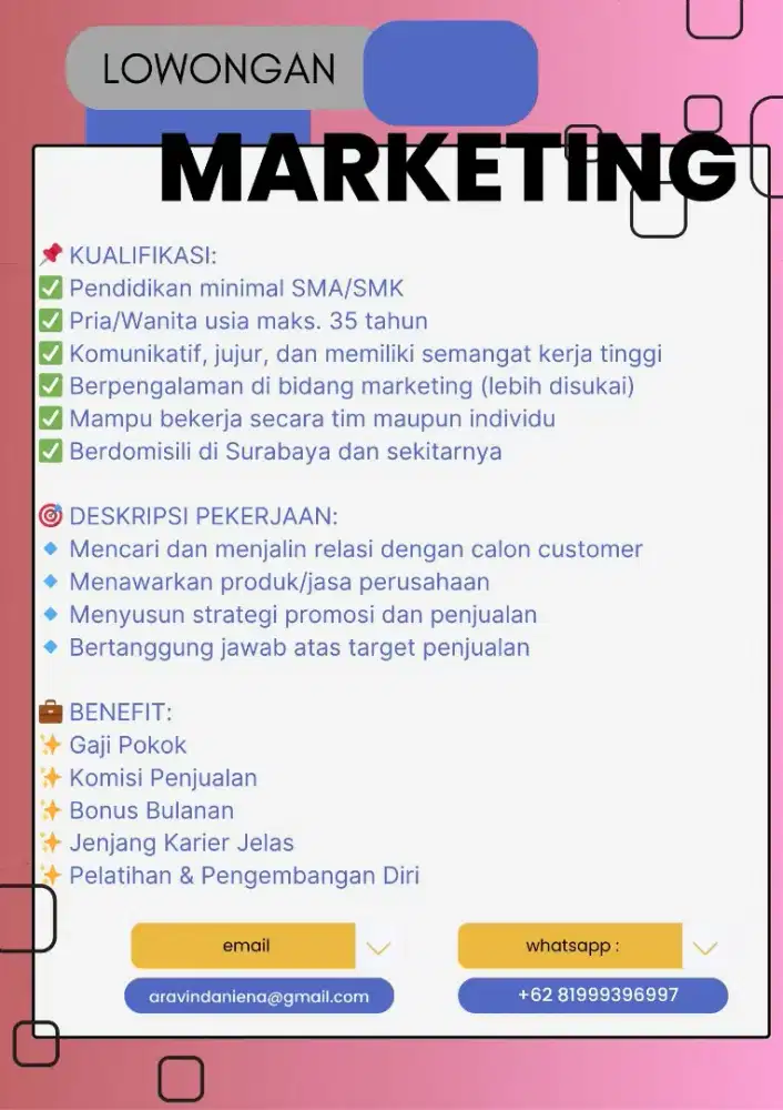 Lowongan Marketing