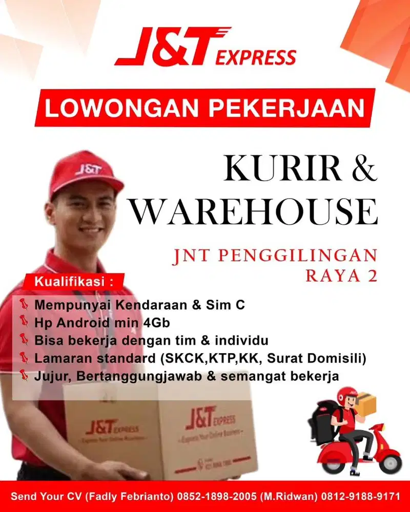 Lowongan kurir delivery area penggilingan