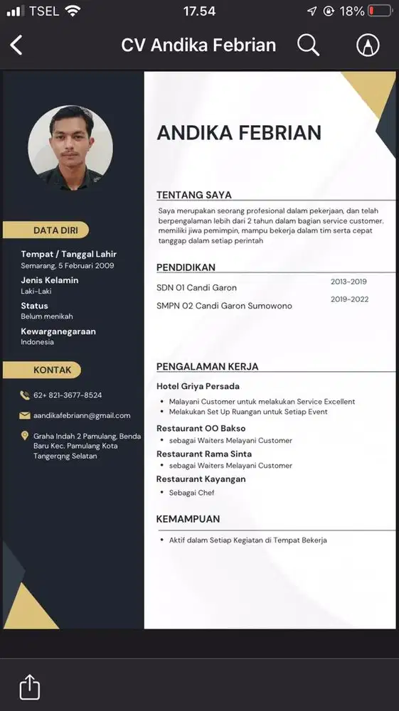 Cari lowongan pekerjaan