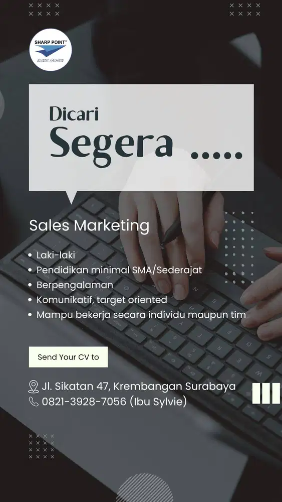 DIBUTUHKAN SALES MARKETING