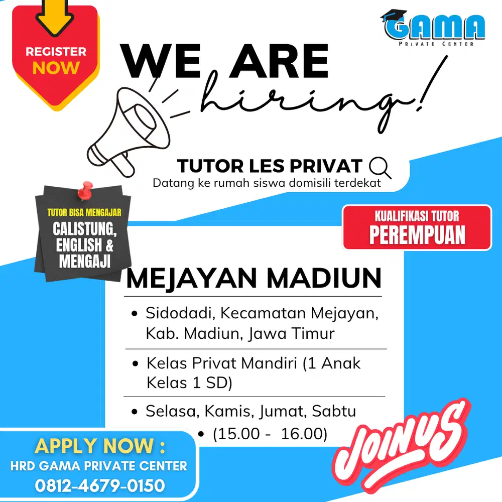 TUTOR LES PRIVAT DATANG KE RUMAH