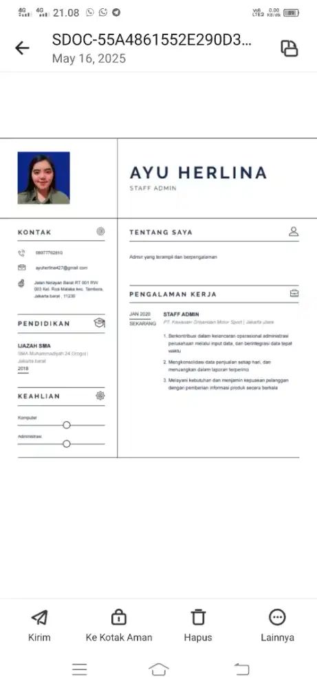Cari pekerjaan Admin