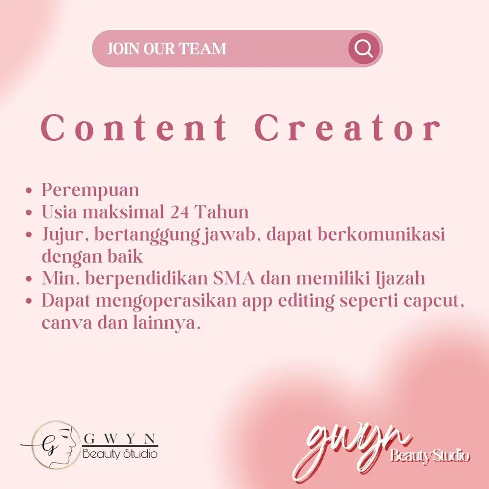 Lowongan Kerja Content Creator Salon Gading Serpong