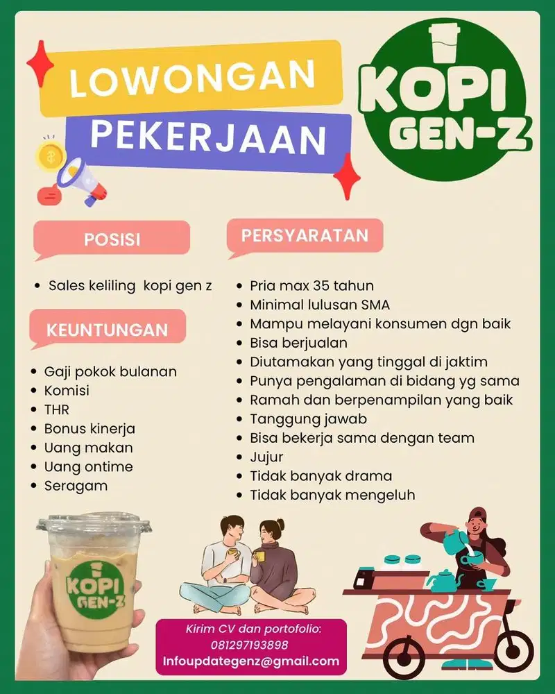 Lowongan pekerjaan sales kopi gen z