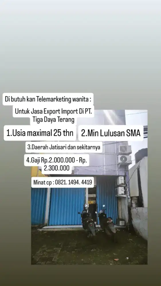 DIBUKA LOWONGAN KERJA