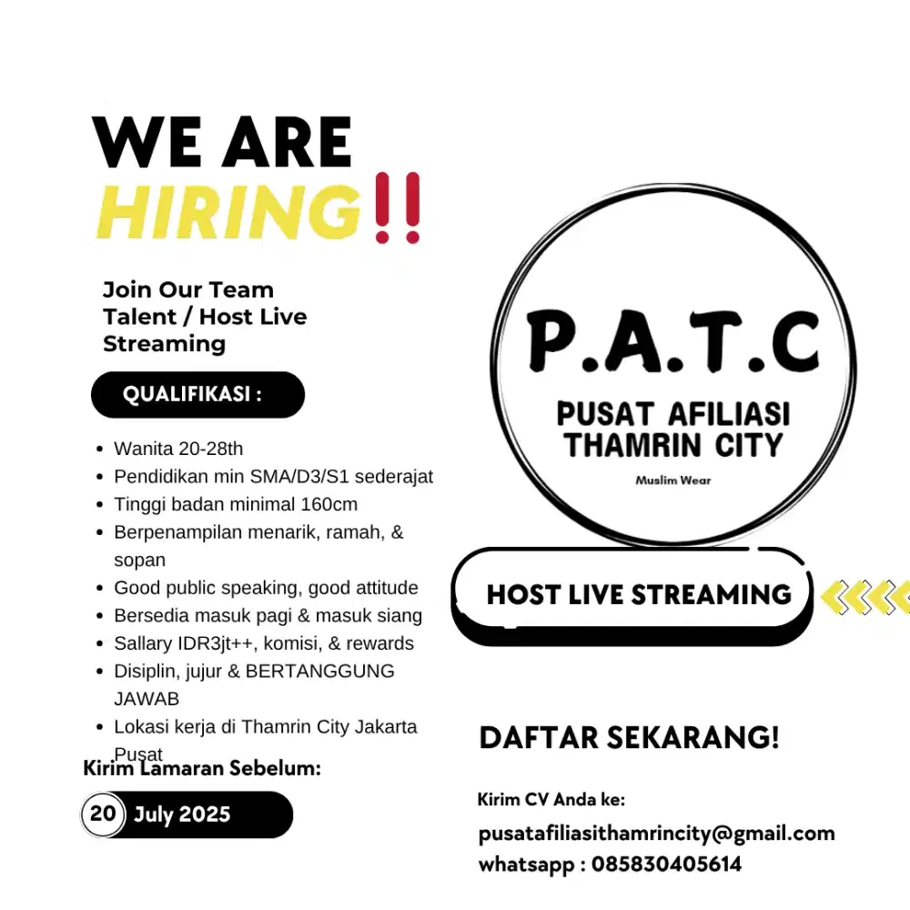 Lowongan host live streaming