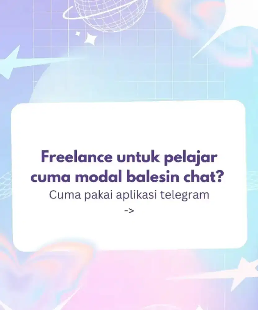 YANG MAU IKUT FREELANCE DAN NGEHASILIN DUIT MODAL PELAJAR GERCEP DM